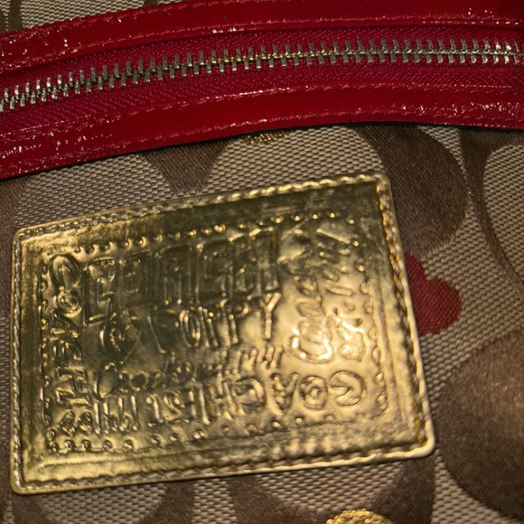 Large size zipper, closing coach logo bag - Picture 2 of 9